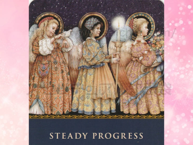 左のカードを選んだあなたへのメッセージ steady progress たゆまぬ前進　のカード画像