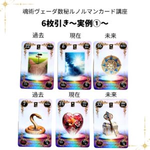 【ヴェーダ数秘ルノルマンカード講座７】実践リーディング③もっと深堀り！６枚引きリーディングのアイキャッチ画像