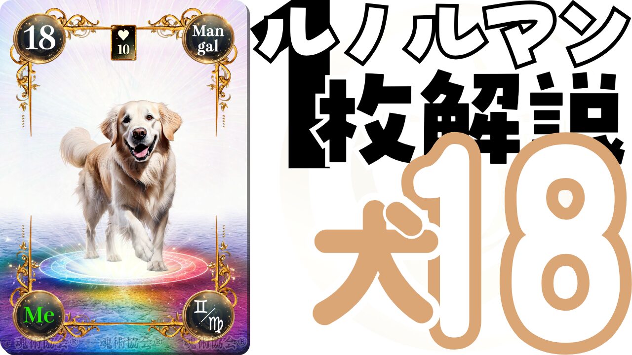 【ヴェーダ数秘ルノルマンカード講座】カードの解説１８・犬の意味とは？のアイキャッチ画像