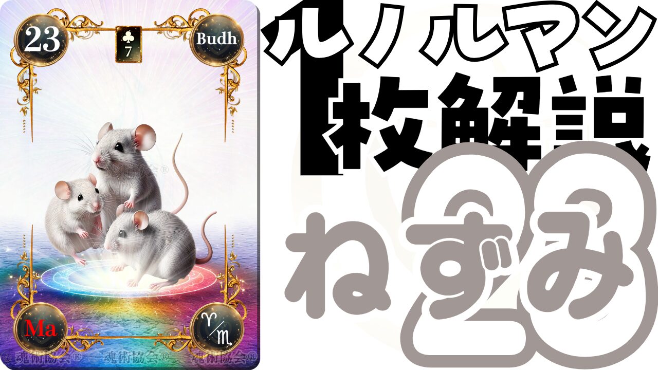 【ヴェーダ数秘ルノルマンカード講座】カードの解説２３・ネズミの意味とは？のアイキャッチ画像